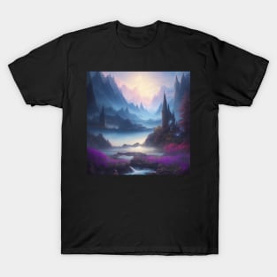 Dreamcore Design - Tower Rocks in a Misty Valley T-Shirt
